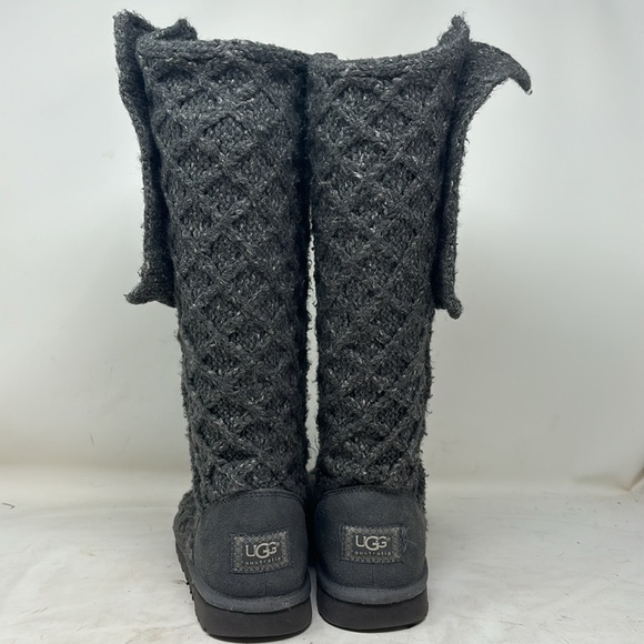 UGG Australia gray lattice cable knit tall boots - Picture 3 of 6